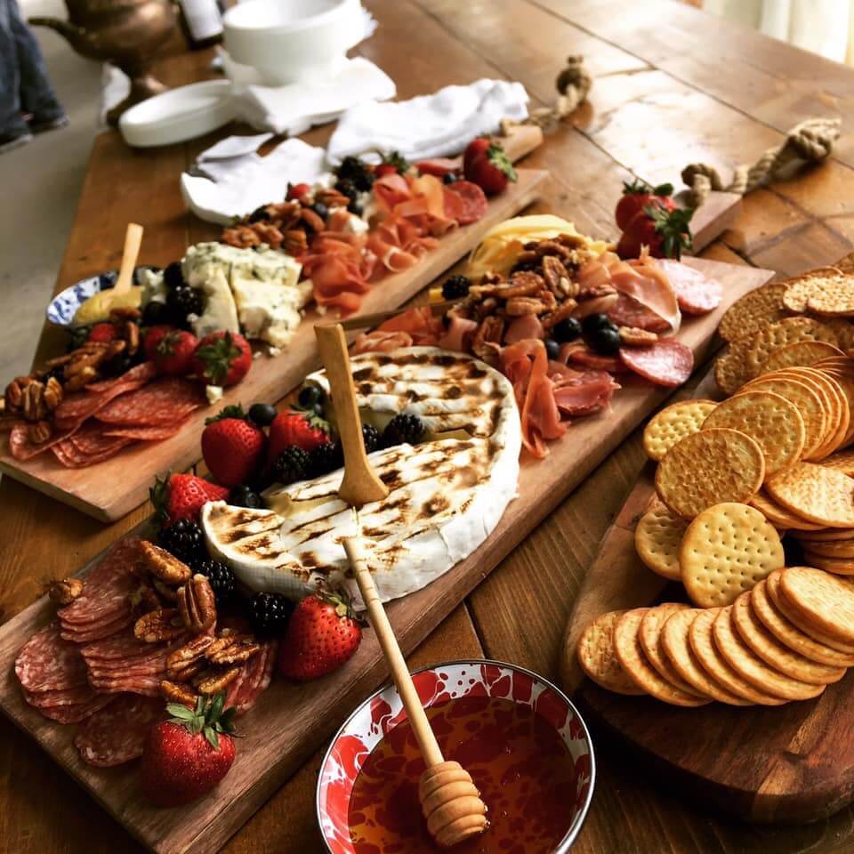 Tasty meat, cheese, and cracker board