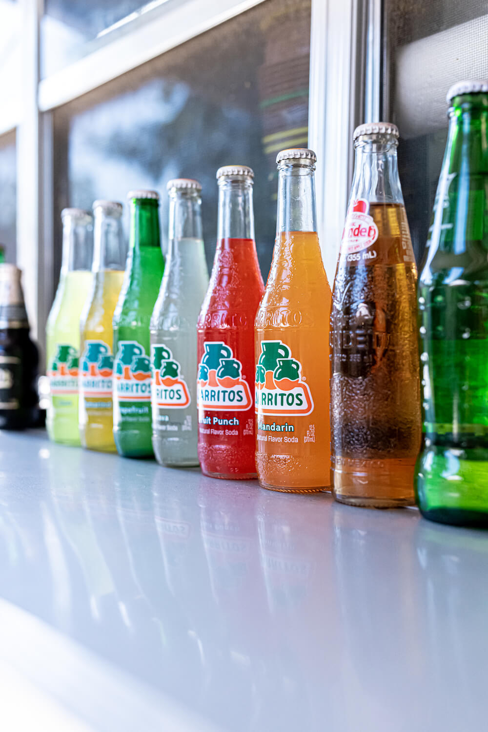 Line of soda bottles