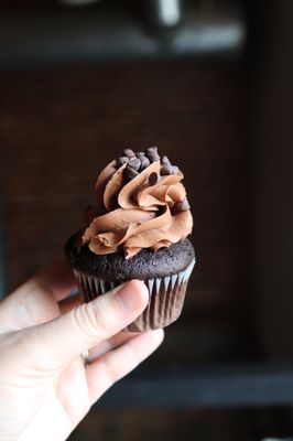 Chocolate cupcake with fluffy frosting