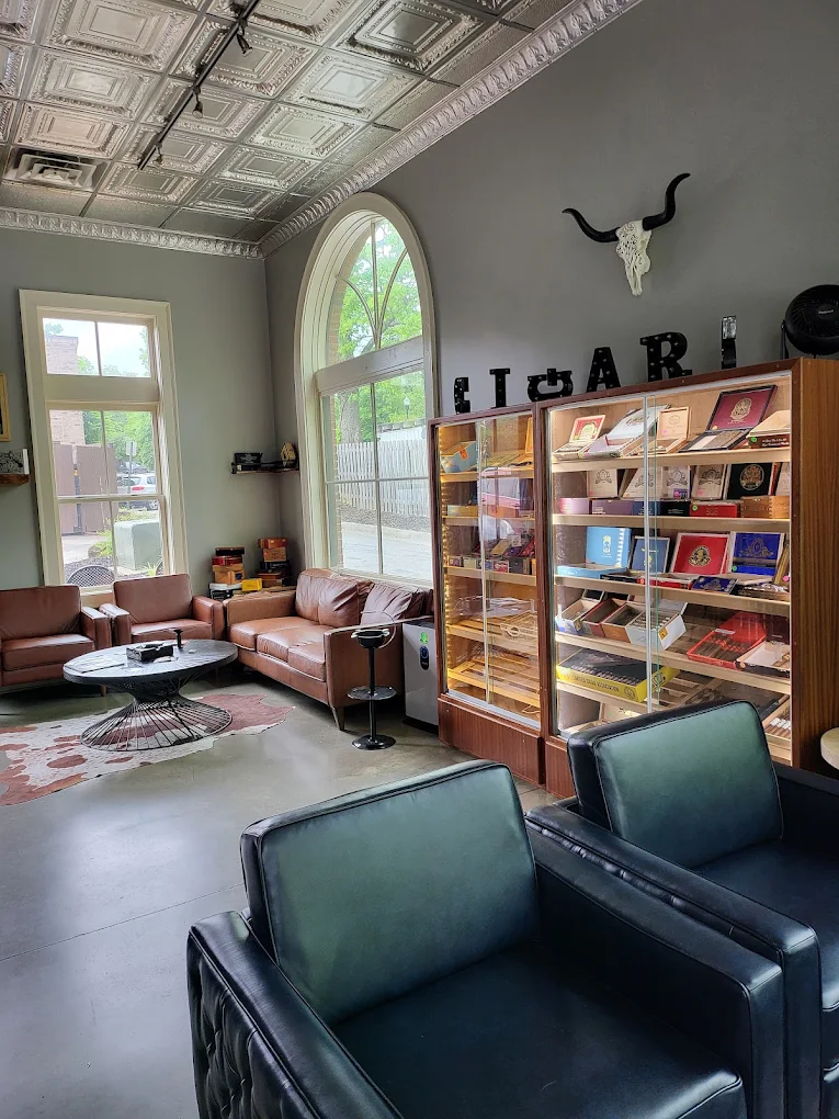 Interior shot of a local cigar lounge
