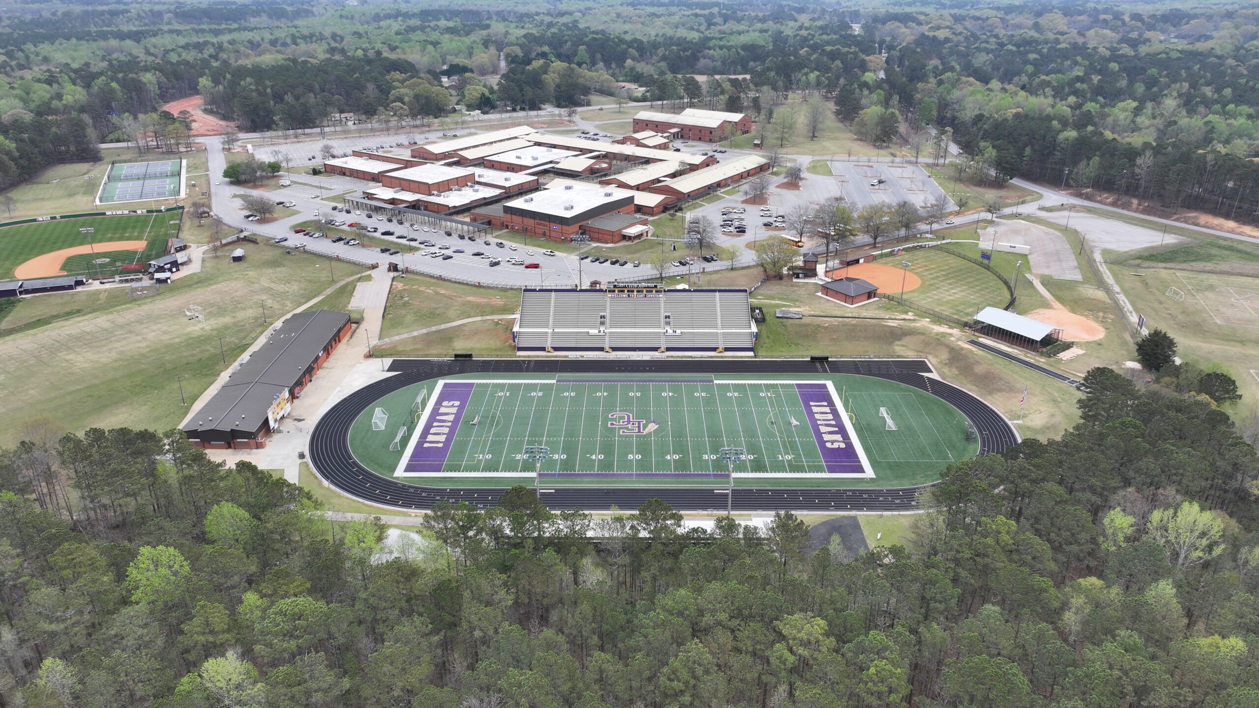 Aerial shot of East Coweta High School