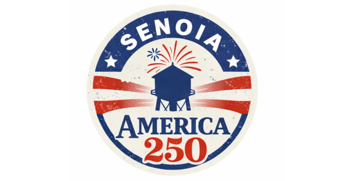 A logo for a Senoia-themed celebration of the United States' 250th anniversary.